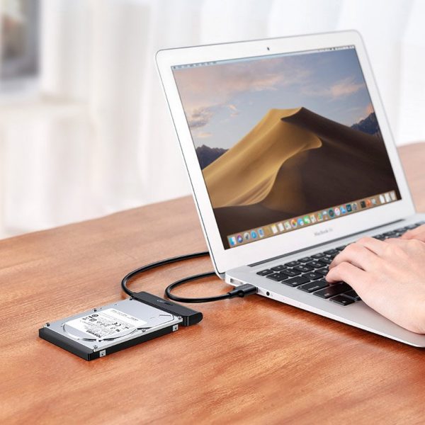 HDD SSD 2,5 '' SATA III 3.0 uz USB -C - melnā adaptera adapteris