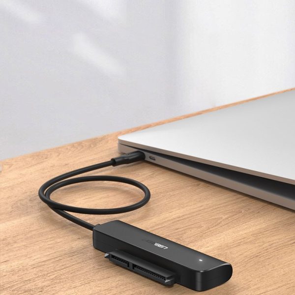 HDD SSD 2,5 '' SATA III 3.0 uz USB -C - melnā adaptera adapteris