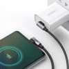 Kabeļa leņķa kabelis ar USB-C sānu spraudni uz USB-C ātrās uzlādes 1M pelēko