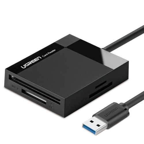 SD / MICRO SD / CF / CF / MS atmiņas karšu lasītājs USB 3.0 spraudnis - melns