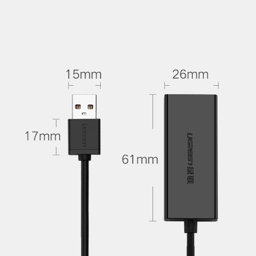 Ārējā tīkla karte LAN RJ45 - USB 2,0 100 Mb / s - melns