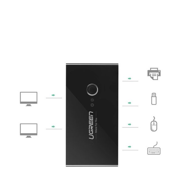 Switch Box Hub 4X USB 3.2 Gen 1 USB izplatītājs diviem datoriem - melns