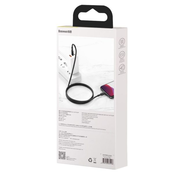Kabelis Kabelis iPhone USB -C - zibens ātra uzlāde 20W 2m - melns