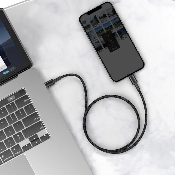 Kabelis Kabelis iPhone USB -C - zibens ātra uzlāde 20W 2m - melns