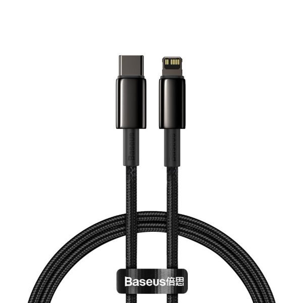 Kabelis Kabelis iPhone USB -C - zibens ātra uzlāde 20 W 1M - visi melni
