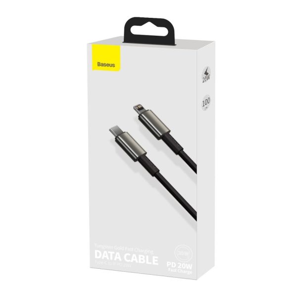 Kabelis Kabelis iPhone USB -C - zibens ātra uzlāde 20 W 1M - visi melni