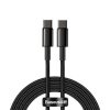 USB -C kabeļa kabelis - USB -C Ātra uzlāde 100W 2M - visi melni