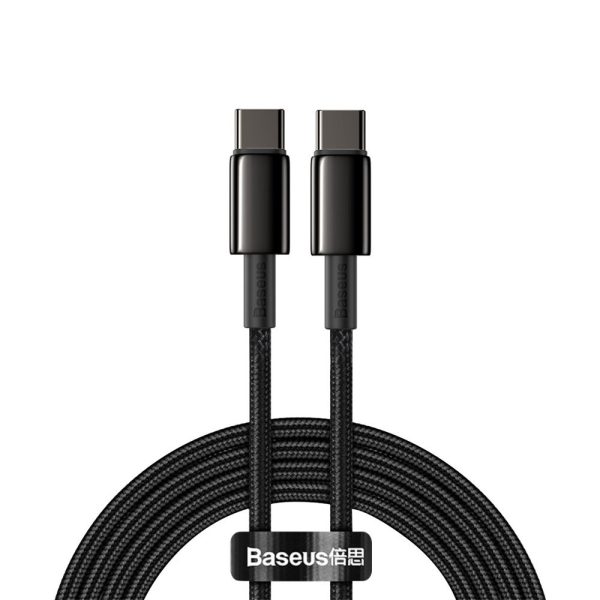 USB -C kabeļa kabelis - USB -C Ātra uzlāde 100W 2M - visi melni