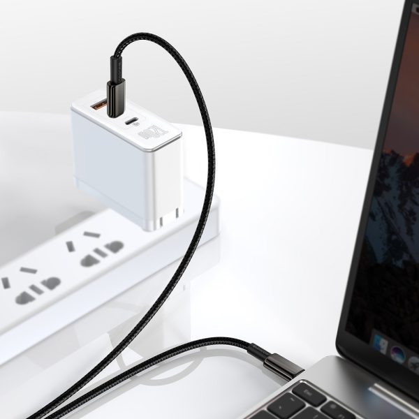 USB -C kabeļa kabelis - USB -C Ātra uzlāde 100W 2M - visi melni