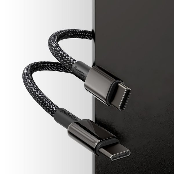 USB -C kabeļa kabelis - USB -C Ātra uzlāde 100W 2M - visi melni
