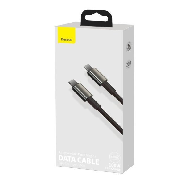 USB -C kabeļa kabelis - USB -C Ātra uzlāde 100W 2M - visi melni