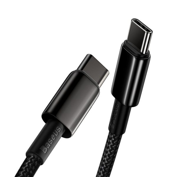USB -C kabeļa kabelis - USB -C Ātra uzlāde 100W 2M - visi melni