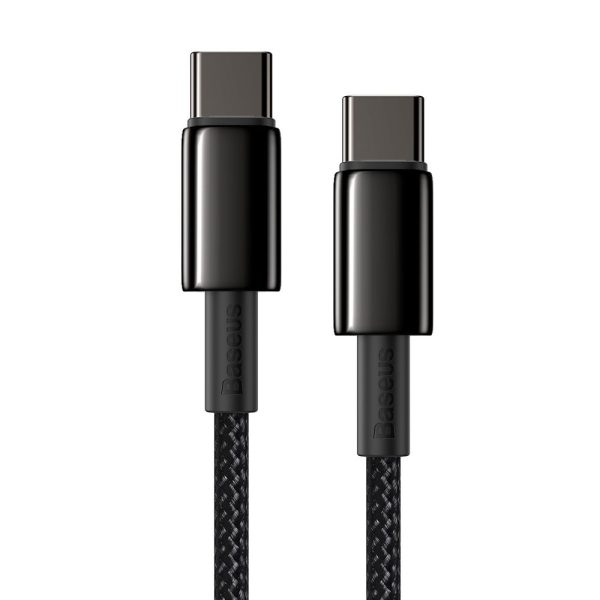 USB -C kabeļa kabelis - USB -C Ātra uzlāde 100W 2M - visi melni
