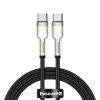 Karpas kabelis USB -C - USB -C COFERE METĀLA DATU PAREDZĒJS PIEGĀDE 100W 1M - MELNA