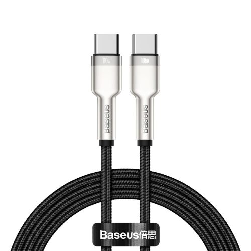 Karpas kabelis USB -C - USB -C COFERE METĀLA DATU PAREDZĒJS PIEGĀDE 100W 1M - MELNA