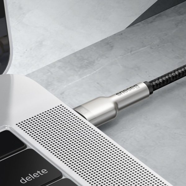 Karpas kabelis USB -C - USB -C COFERE METĀLA DATU PAREDZĒJS PIEGĀDE 100W 1M - MELNA