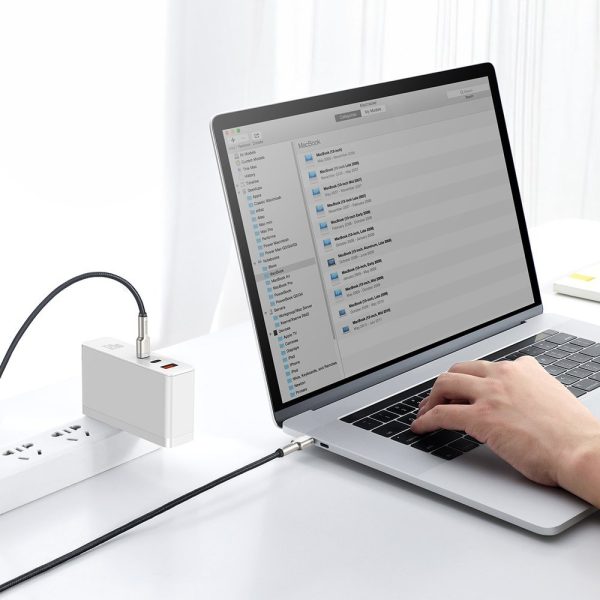 Karpu kabelis USB -C - USB -C COFFERE METĀLA DATU PAREDZĒJS PIEGĀDE 100W 2M - MELNA