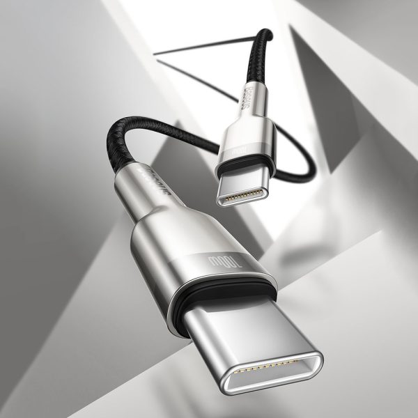 Karpu kabelis USB -C - USB -C COFFERE METĀLA DATU PAREDZĒJS PIEGĀDE 100W 2M - MELNA