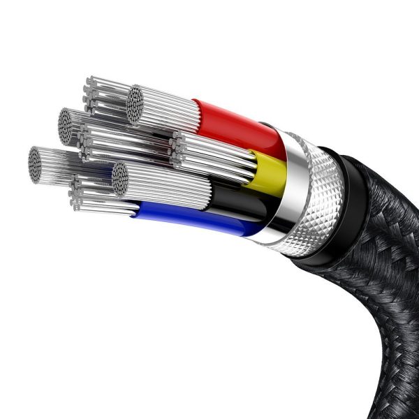 Karpu kabelis USB -C - USB -C COFFERE METĀLA DATU PAREDZĒJS PIEGĀDE 100W 2M - MELNA