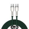 Karpu kabelis USB -C - USB -C COFFERE METĀLA DATA PAREDZĒJA PIEGĀDE 100W 2M - GREEN