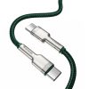 Karpu kabelis USB -C - USB -C COFFERE METĀLA DATA PAREDZĒJA PIEGĀDE 100W 2M - GREEN