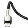 Kabeļa kabelis iPhone USB -C - Lightning Coule metāla datu barošanas piegāde 20W 1M - melns