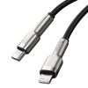Kabeļa kabelis iPhone USB -C - Lightning Coule metāla datu barošanas piegāde 20W 1M - melns