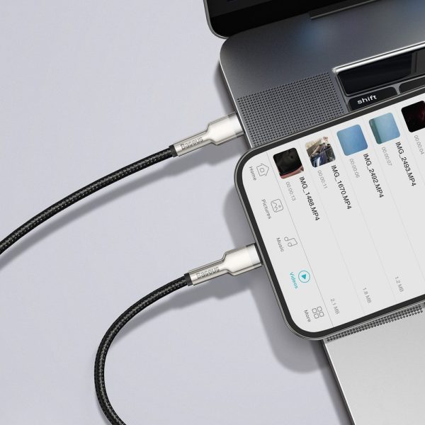 Kabeļa kabelis iPhone USB -C - Lightning Coule metāla datu barošanas piegāde 20W 1M - melns