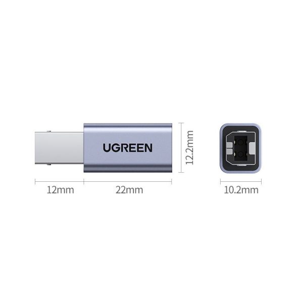 Adaptera adaptera spraudnis no USB-C līdz USB-B diska printera pelējuma
