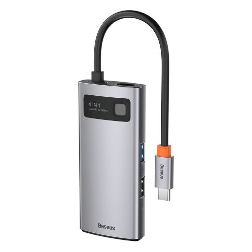 4in1 daudzfunkcionāla rumbas metāla mirdzums USB-C USB-C Power Piegāde HDMI USB 3.2 USB 2.0
