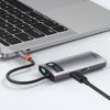 4in1 daudzfunkcionāla rumbas metāla mirdzums USB-C USB-C Power Piegāde HDMI USB 3.2 USB 2.0