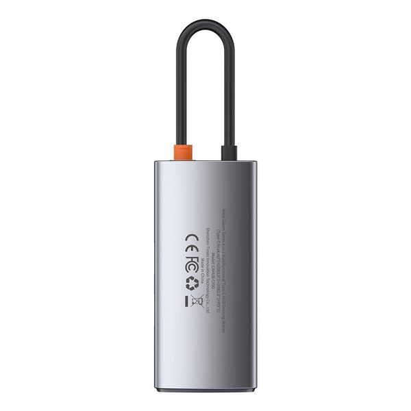 4in1 daudzfunkcionāla rumbas metāla mirdzums USB-C USB-C Power Piegāde HDMI USB 3.2 USB 2.0