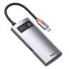 4in1 daudzfunkcionāla rumbas metāla mirdzums USB-C USB-C Power Piegāde HDMI USB 3.2 USB 2.0