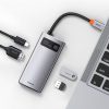 4in1 daudzfunkcionāla rumbas metāla mirdzums USB-C USB-C Power Piegāde HDMI USB 3.2 USB 2.0