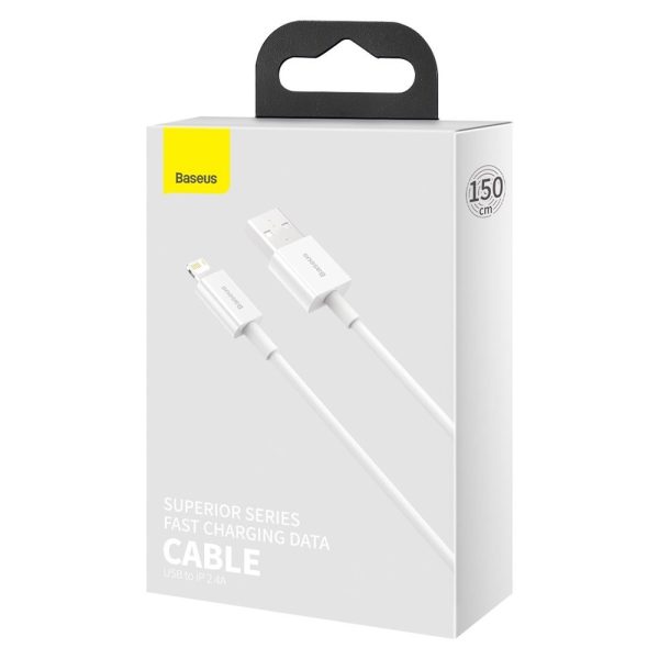 Augstāks kabelis iPhone USB - zibens 1,5 m - balts