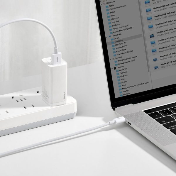 Superior USB kabeļa kabelis - USB -C 66W 6A 1M - balts