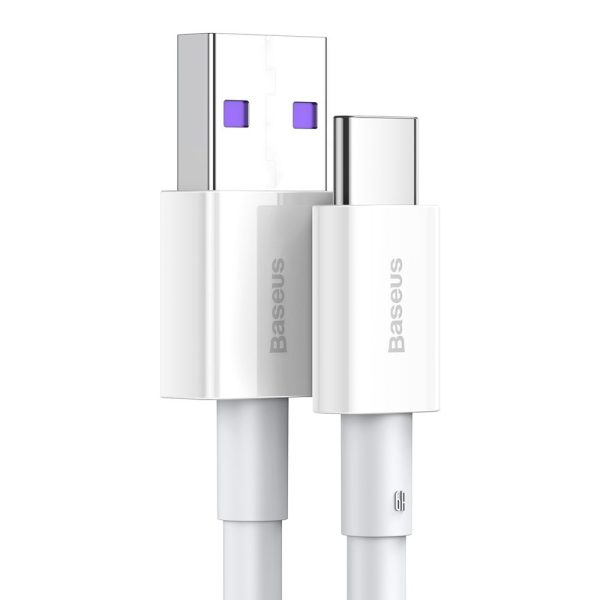 Superior USB kabeļa kabelis - USB -C 66W 6A 1M - balts