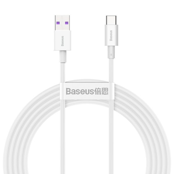 Superior USB kabeļa kabelis - USB -C 66W 6A 2M - balts