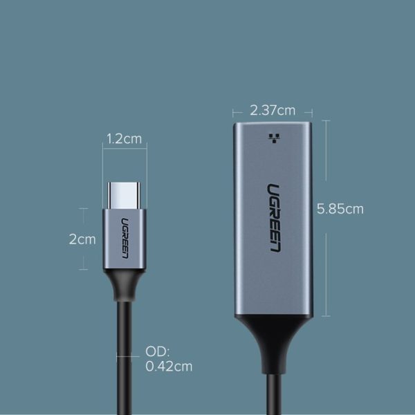 Ārējā tīkla karte LAN RJ45 - USB -C 1 gigabits Ethernet - pelēks