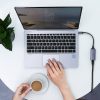 Ārējā tīkla karte LAN RJ45 - USB -C 1 gigabits Ethernet - pelēks