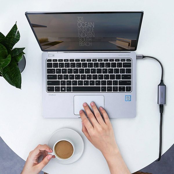 Ārējā tīkla karte LAN RJ45 - USB -C 1 gigabits Ethernet - pelēks