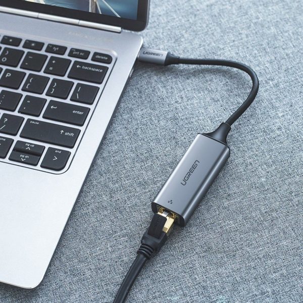 Ārējā tīkla karte LAN RJ45 - USB -C 1 gigabits Ethernet - pelēks
