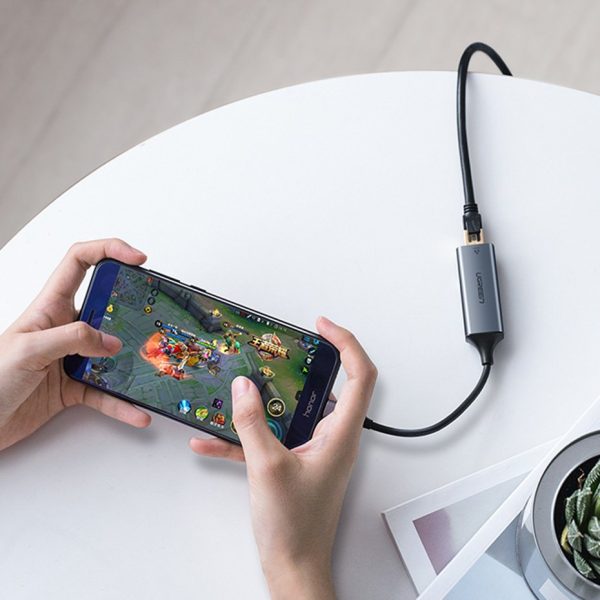 Ārējā tīkla karte LAN RJ45 - USB -C 1 gigabits Ethernet - pelēks