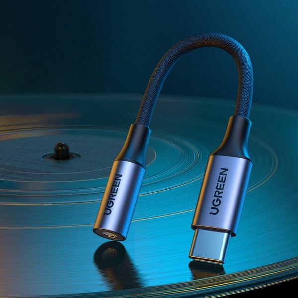 USB -C 3,5 mm mini ligzda 10cm - melns adapteris