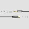 Stereo audio kabelis Aux 3,5 mm mini ligzda - USB -C 120cm - melns