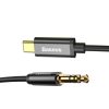 Stereo audio kabelis Aux 3,5 mm mini ligzda - USB -C 120cm - melns