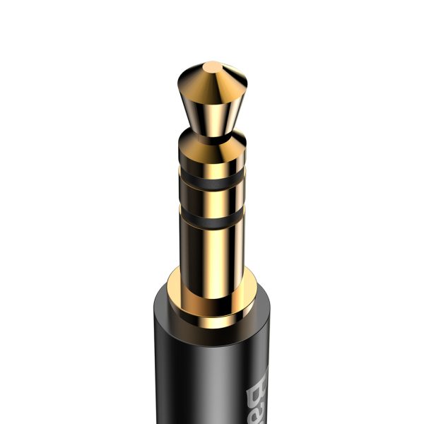 Stereo audio kabelis Aux 3,5 mm mini ligzda - USB -C 120cm - melns