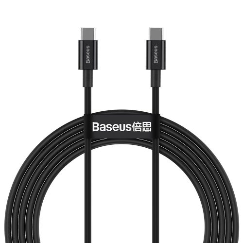 Superior USB -C kabeļa kabelis - USB -C Ātra uzlāde 100W 5A 2M - melns