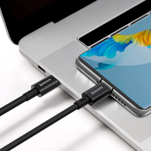 Superior USB -C kabeļa kabelis - USB -C Ātra uzlāde 100W 5A 2M - melns