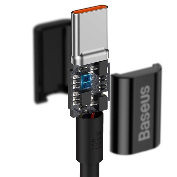 Superior USB -C kabeļa kabelis - USB -C Ātra uzlāde 100W 5A 2M - melns